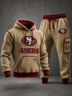 Premium Cotton-Blend Waffle Knit Hoodie And Jogger Set
