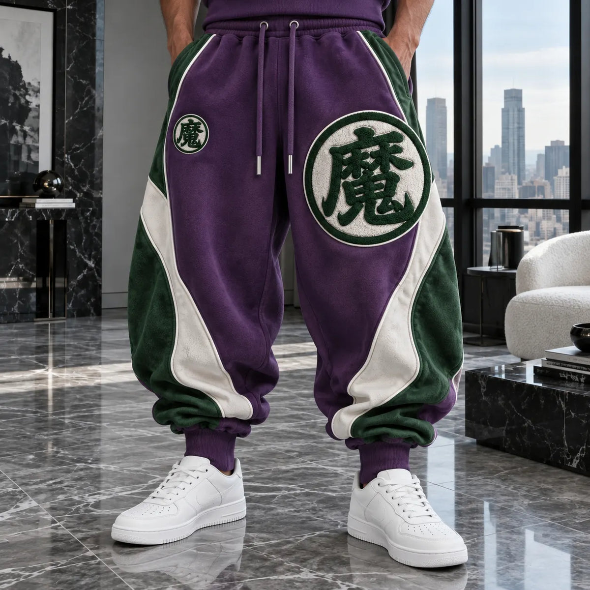 Unisex Loose-fit Casual Lantern-style Sweatpants