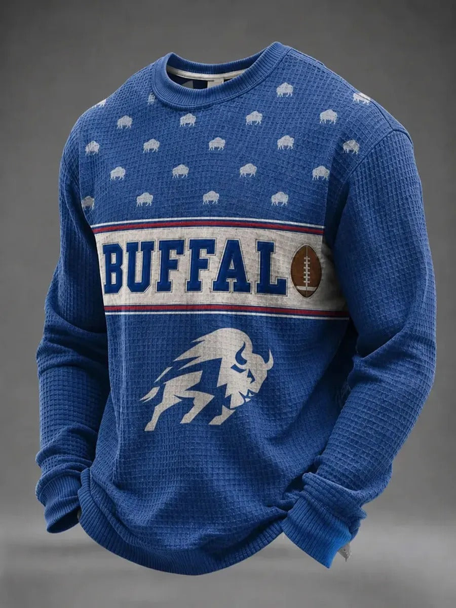Men'S Football Printed Waffle T-Shirt