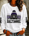 Women'S Retro Football Print Round Neck Sports Shirt