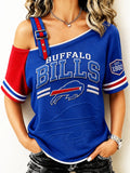 Ladies' Retro Off-Shoulder Football Top