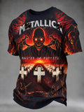 Men's Short-Sleeve T-Shirt with Music Tour Print