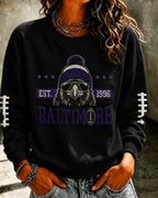 Women'S Retro Football Print Round Neck Sports Shirt