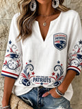 Women's Football V-Neck T-Shirt