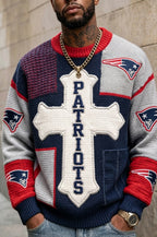 Men's Faith Football Print Sweaters