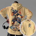 Unisex Oversized Casual Anime-print Corduroy Hoodie