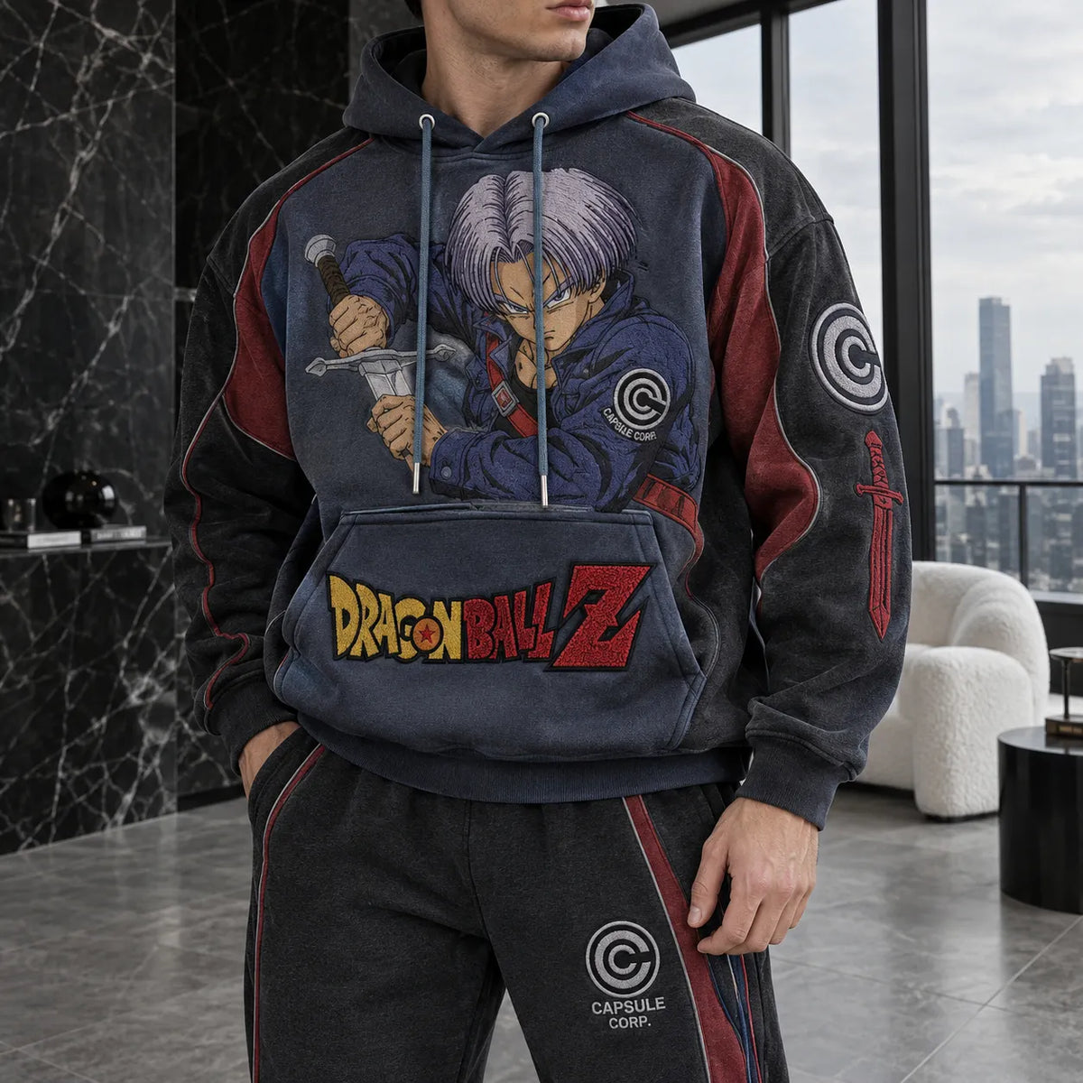 Unisex Oversized Casual Anime-print Hoodie
