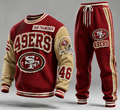 Unisex Vintage Football‐Inspired Print Sweatershirt Set