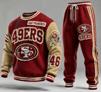 Unisex Vintage Football‐Inspired Print Sweatershirt Set