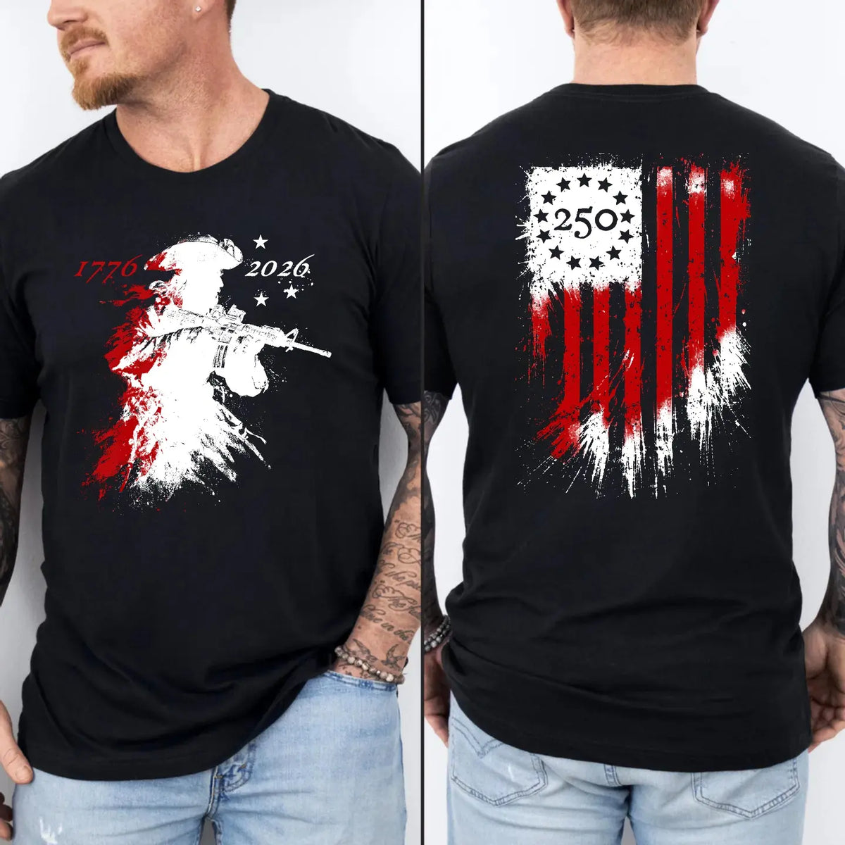 250th Anniversary Distressed American Flag T-Shirt