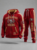 Unisex Casual Football Print Hoodies Set