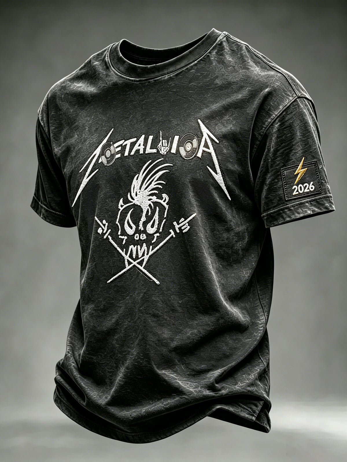 Men's Short-Sleeve T-Shirt with Music Tour Print