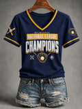 Women's Baseball Print T-Shirt