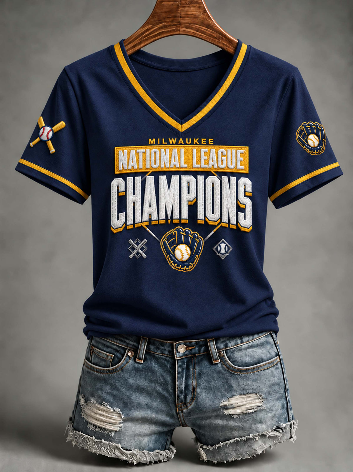 Women's Baseball Print T-Shirt