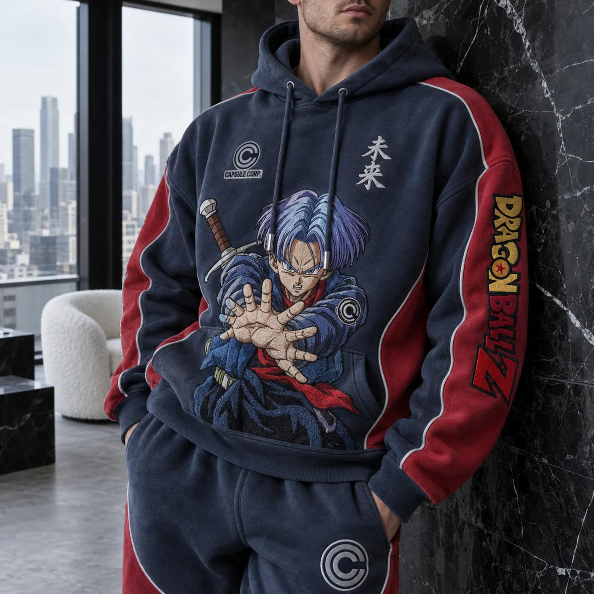 Unisex Oversized Casual Anime-print Hoodie