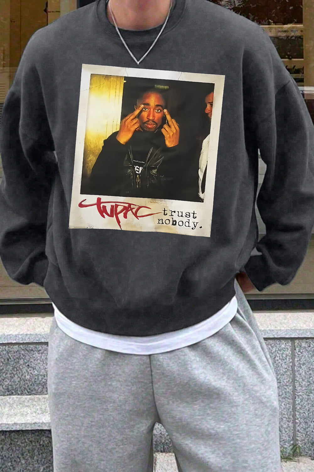 Rapper Tupac Graphic Sweatshirt For Men