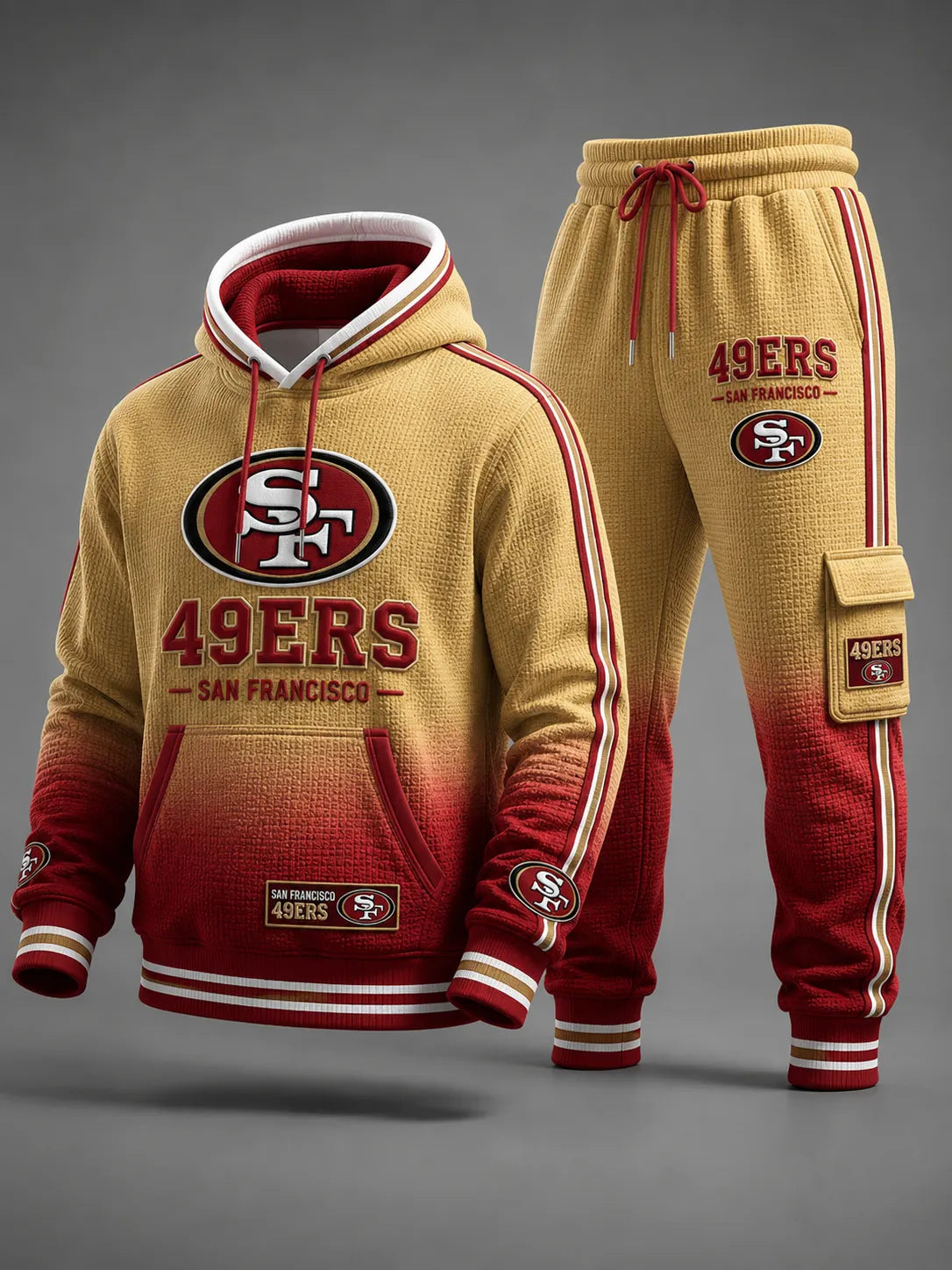 Unisex Casual Football Print Sweatershirts Set