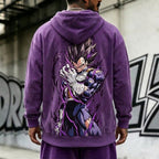 Unisex Oversized Casual Anime-print Corduroy Hoodie