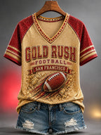 Women's Casual Football Print T-Shirt