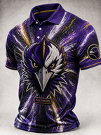 Men's Casual Classic Football Club Graphic Polo Top
