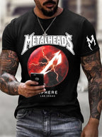 Men's Retro  2026 Metallica Sphere Music Art Metalheads Print T-Shirt