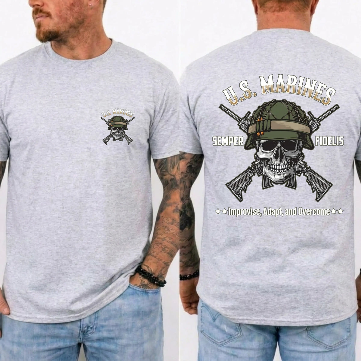 US Marines Skull Rifle T-Shirt