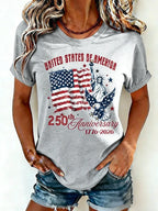 USA 250th Anniversary Statue Of Liberty Eagle Vintage Patriotic Tee