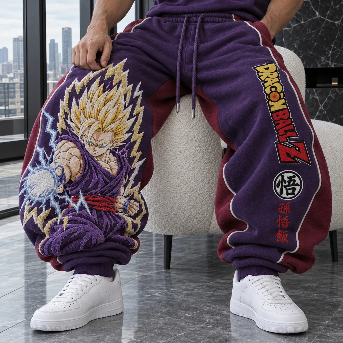 Unisex Loose-fit Casual Lantern-style Sweatpants