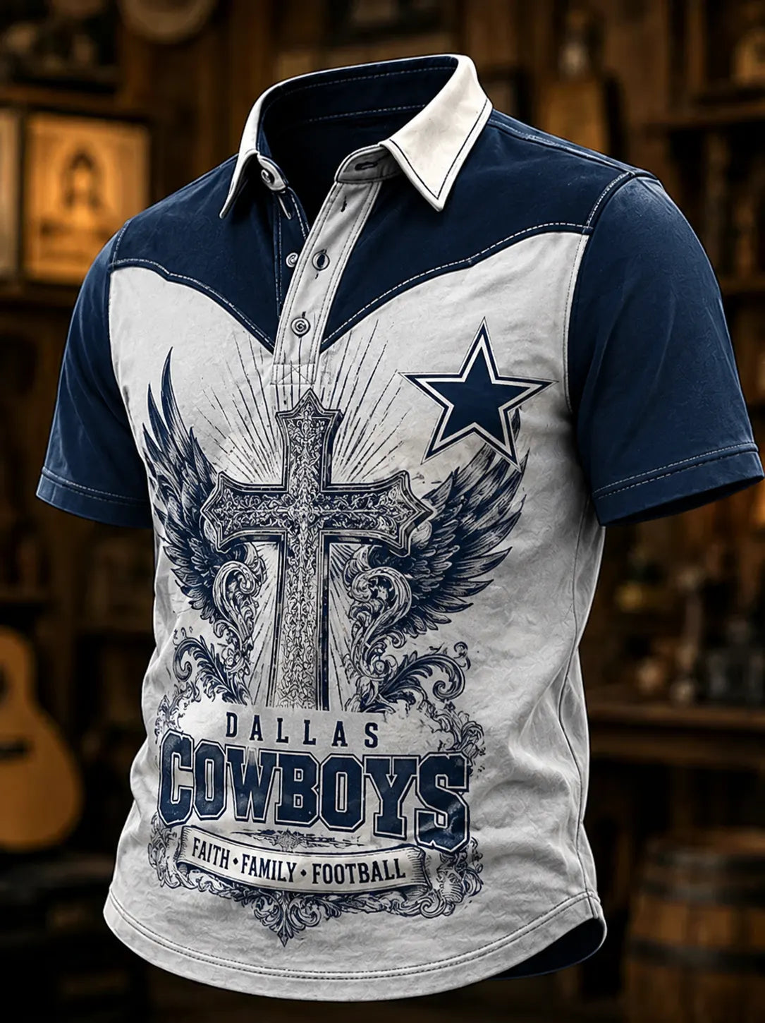 Men's Football Print Polo Shirt