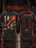 Men's Short-Sleeve T-Shirt with Music Tour Print