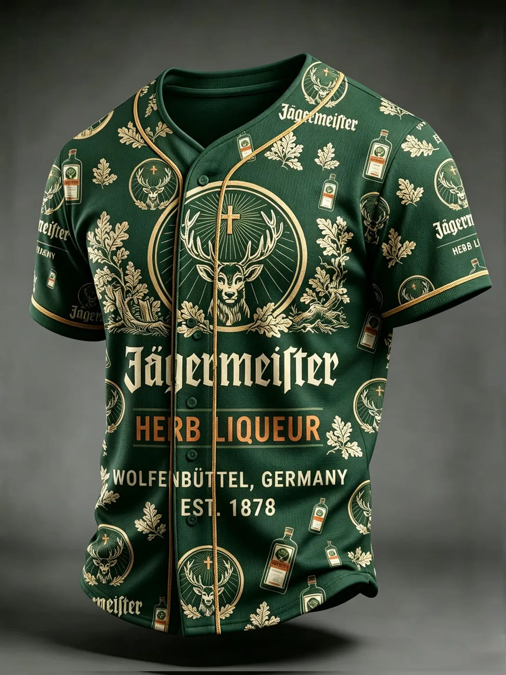 Men's Beer Print Short-Sleeve Shirt