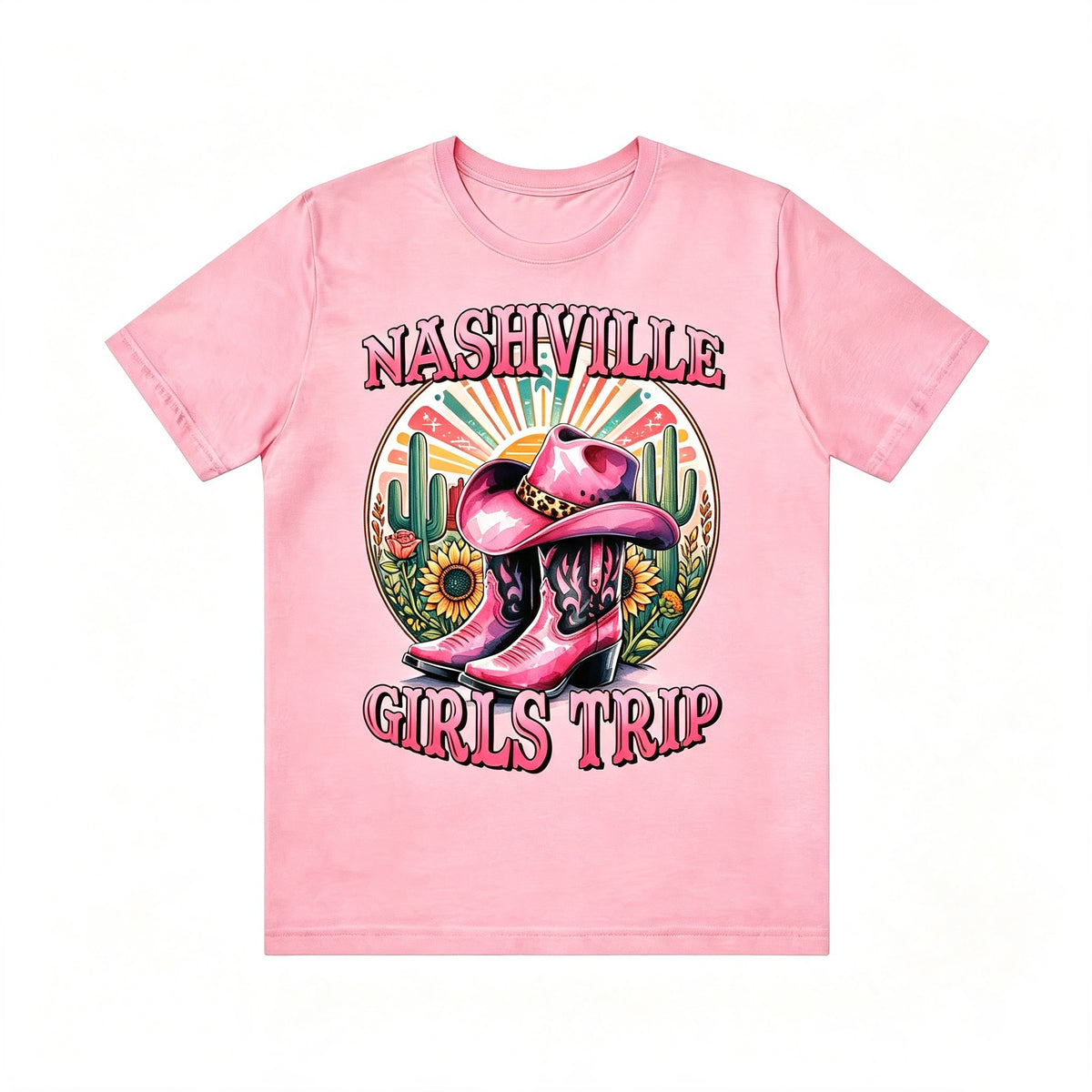 Vintage Western Nashville Girls Trip Cowboy Boots Tee