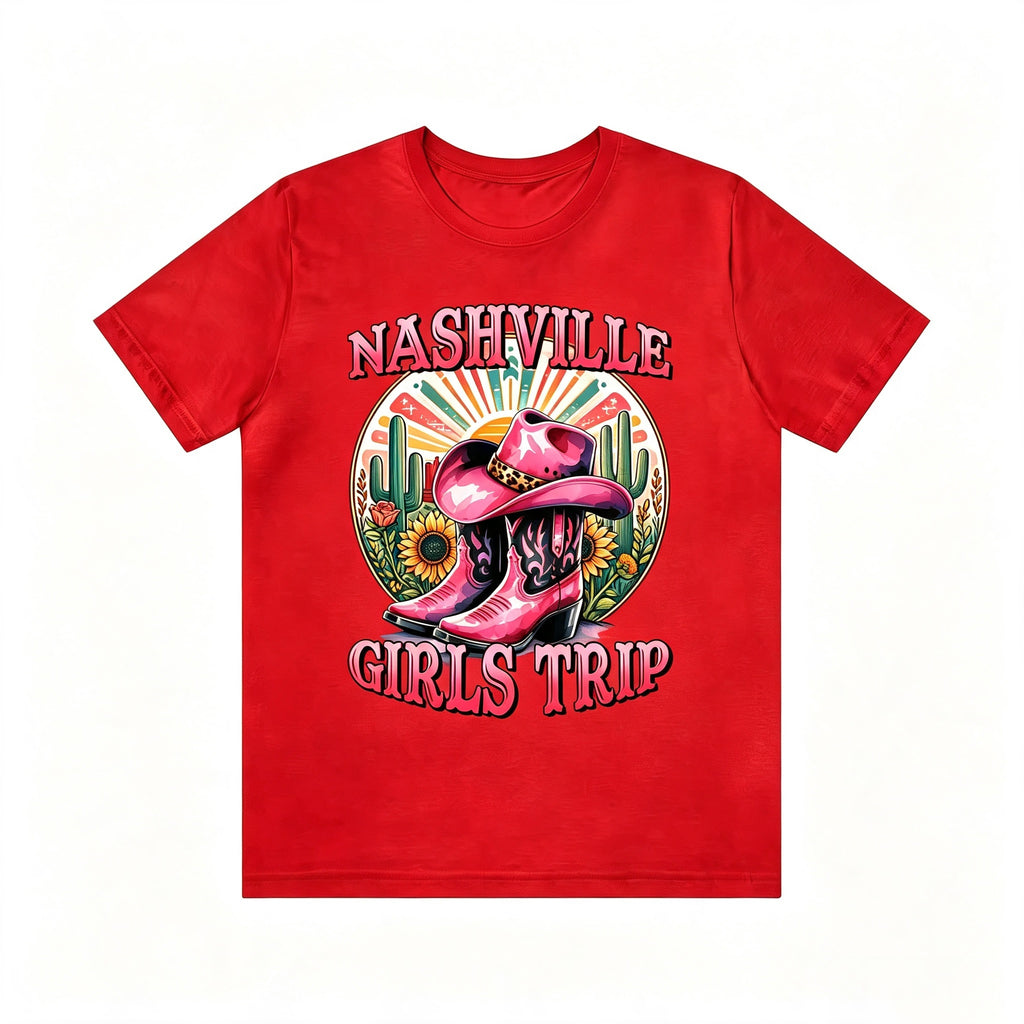 Vintage Western Nashville Girls Trip Cowboy Boots Tee