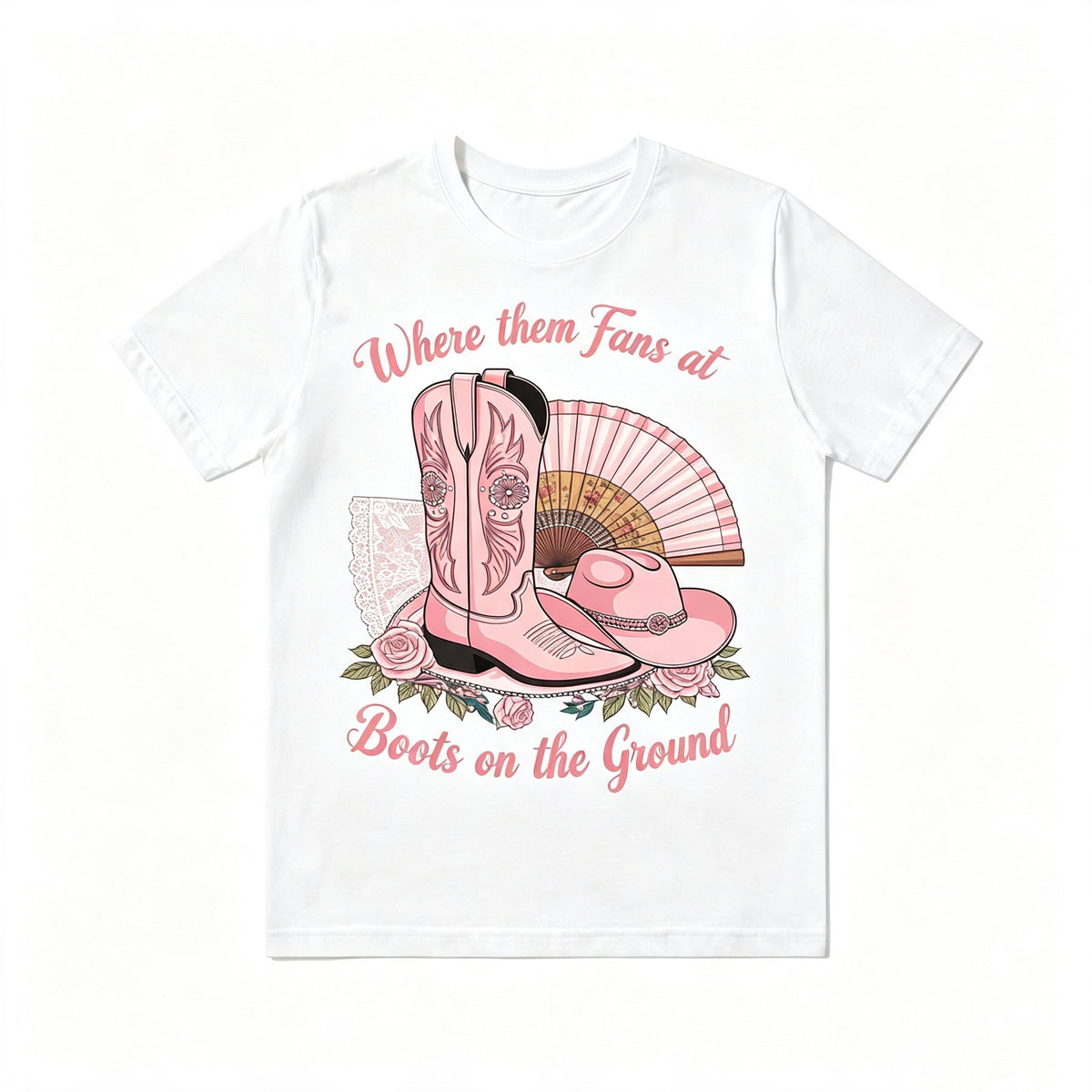 Western Cowgirl Boots On The Ground Graphic Tee