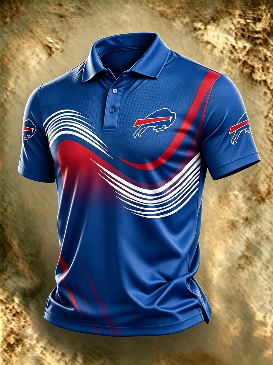 Football Fan Wave Stripe Men’s Polo Shirt