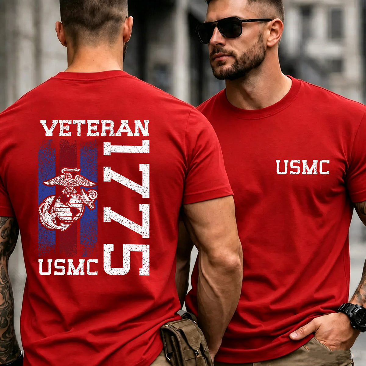 USMC Blood Stripe Veteran T-Shirt