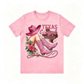Retro Texas Western Cowgirl Hat Boots Floral Print Tee