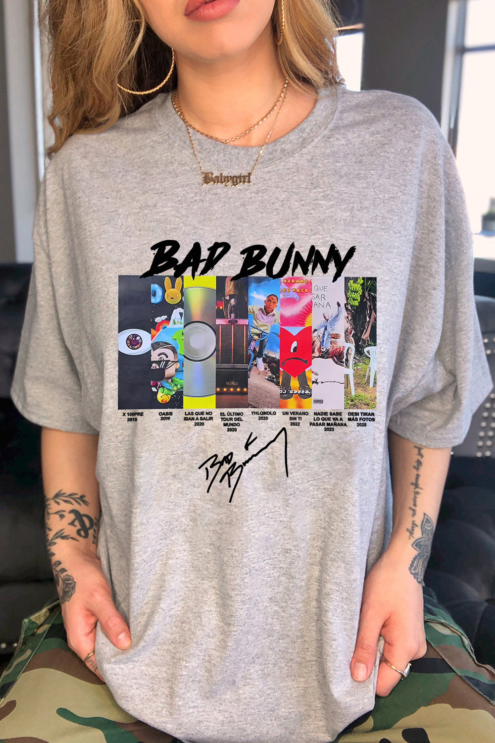 badbunny round neck T-shirt
