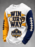 Men's Vintage Football Team Graphic Long Sleeve Shirt