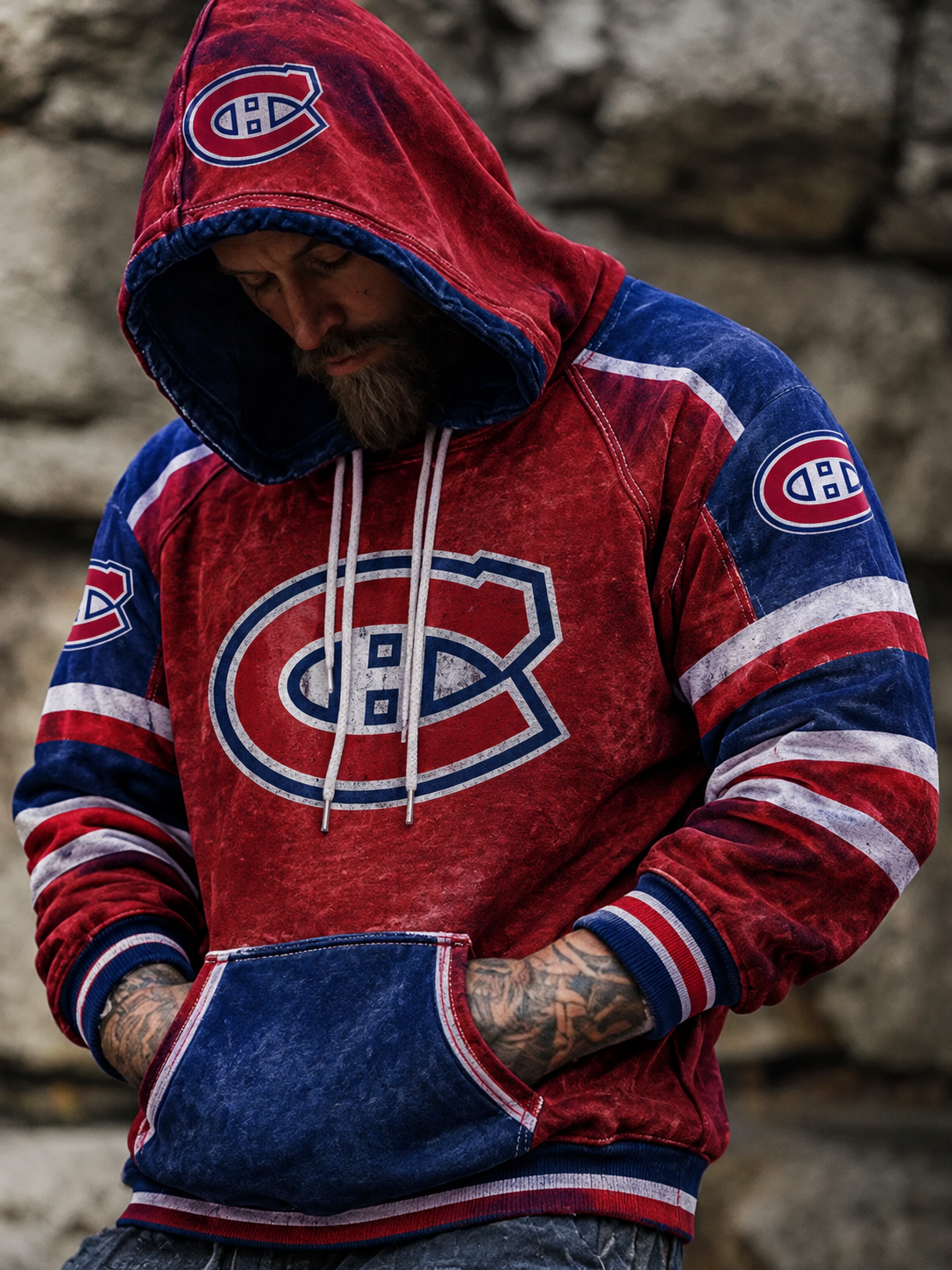 Men's Retro Ice Hockey Hoodie