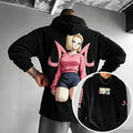 Unisex Oversized Casual Anime-print Corduroy Hoodie