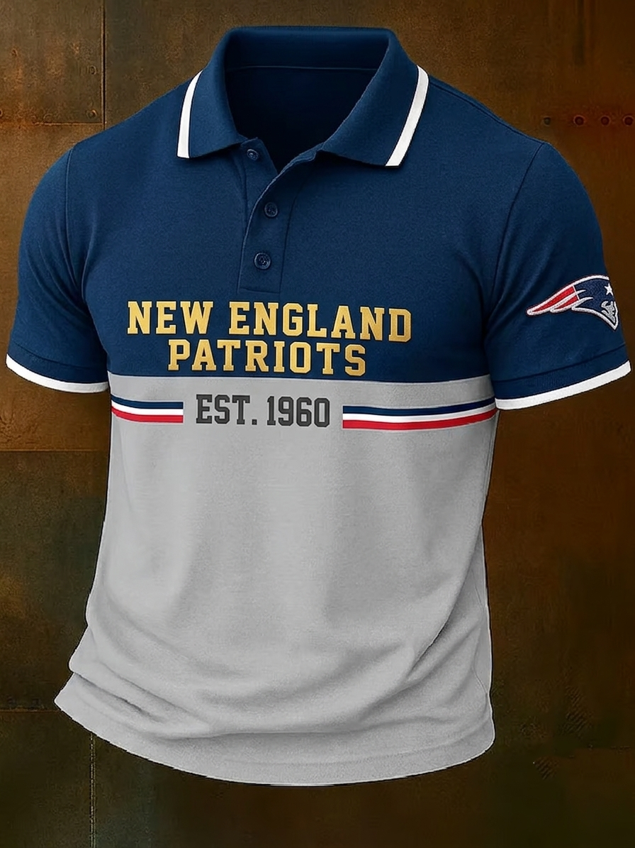 Men's Football Print Polo Shirt