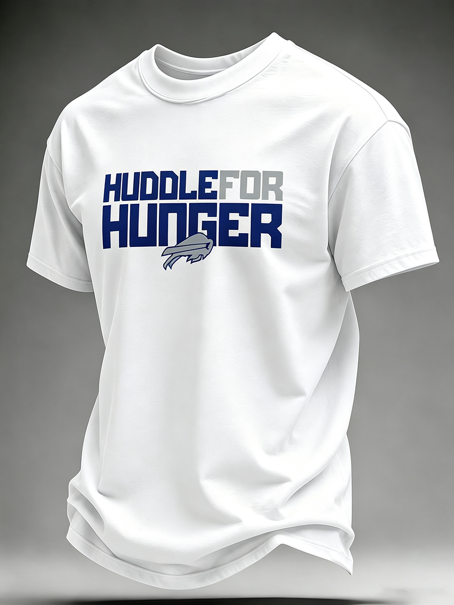 Huddle For Hunger Football Print T-Shirt