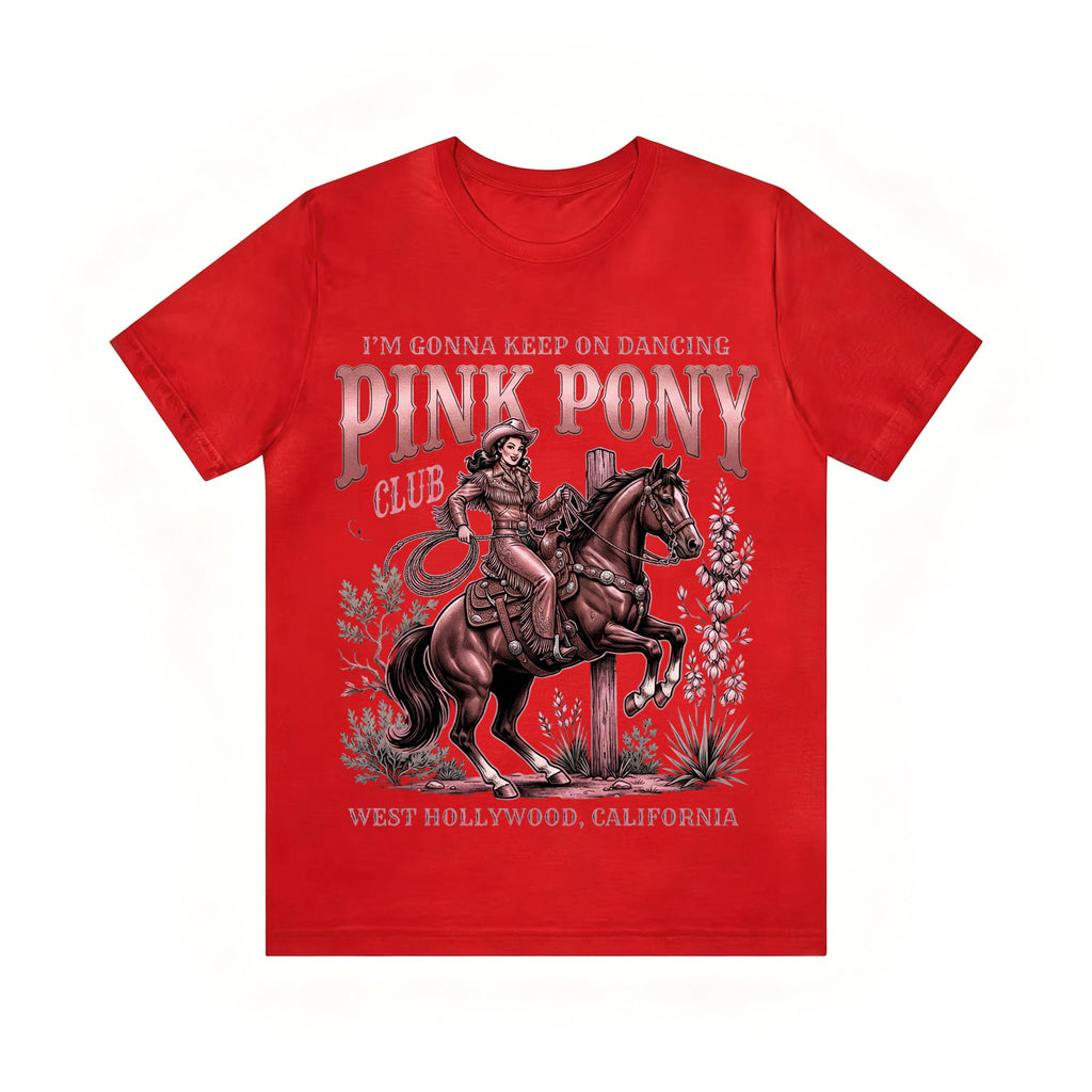 Vintage Pink Pony Club Cowboy Horse Print Tee