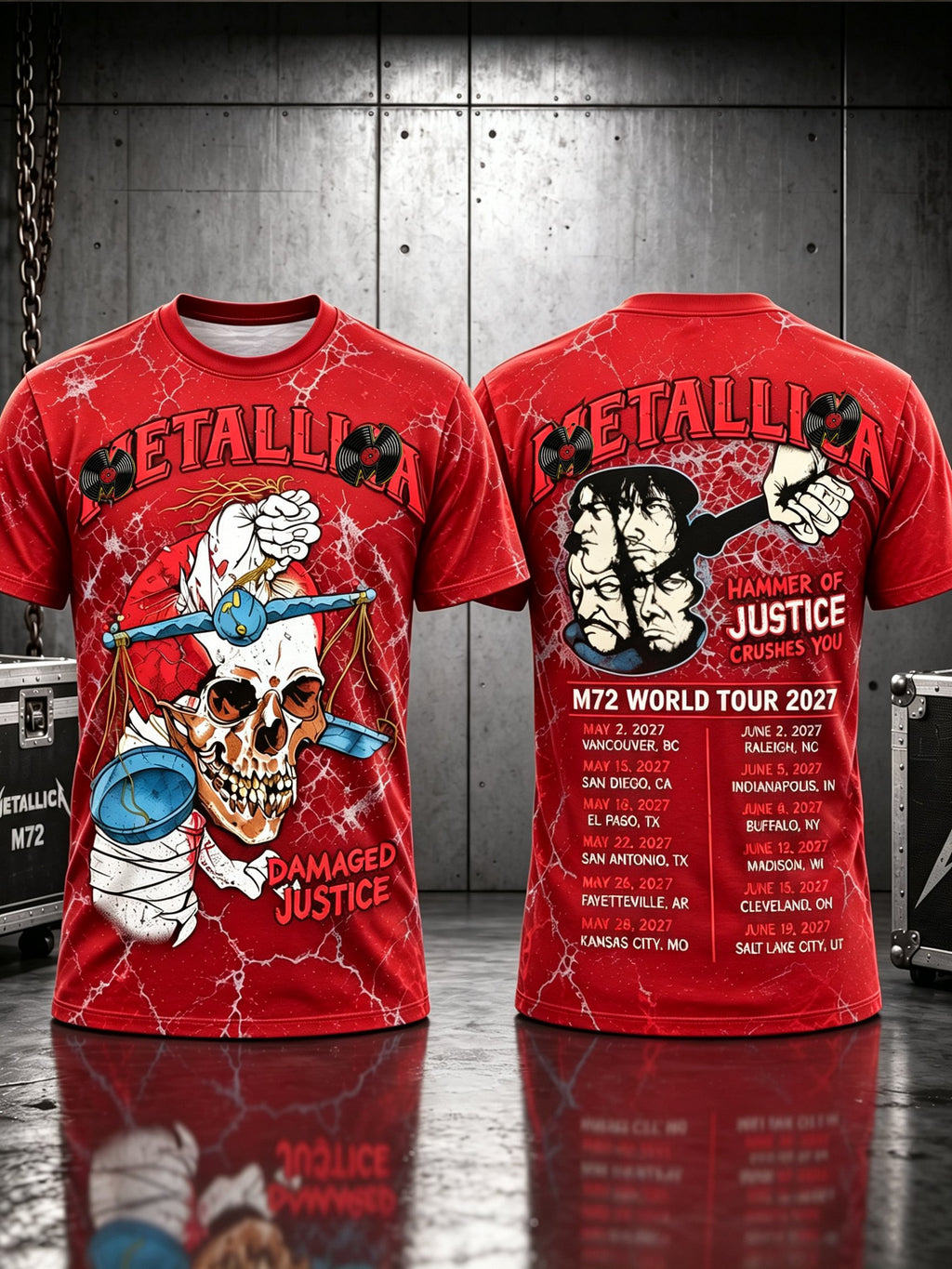 Men's Short-Sleeve T-Shirt with Music Tour Print