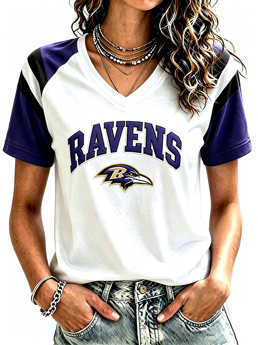 Women's Football Fan V-Neck T-Shirt