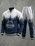 Unisex Casual Football Print Sweatershirt Set