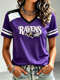 Women's Football Fan V-Neck T-Shirt