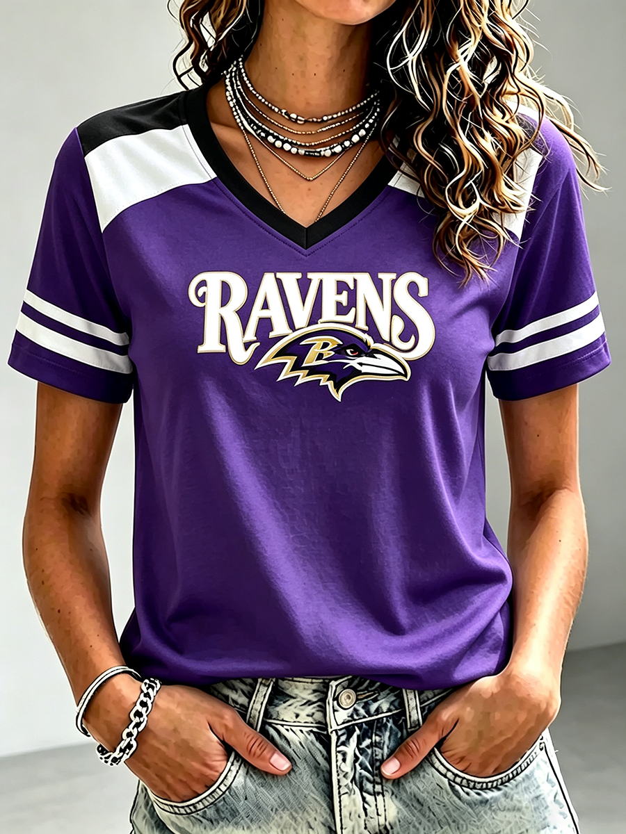 Women's Football Fan V-Neck T-Shirt