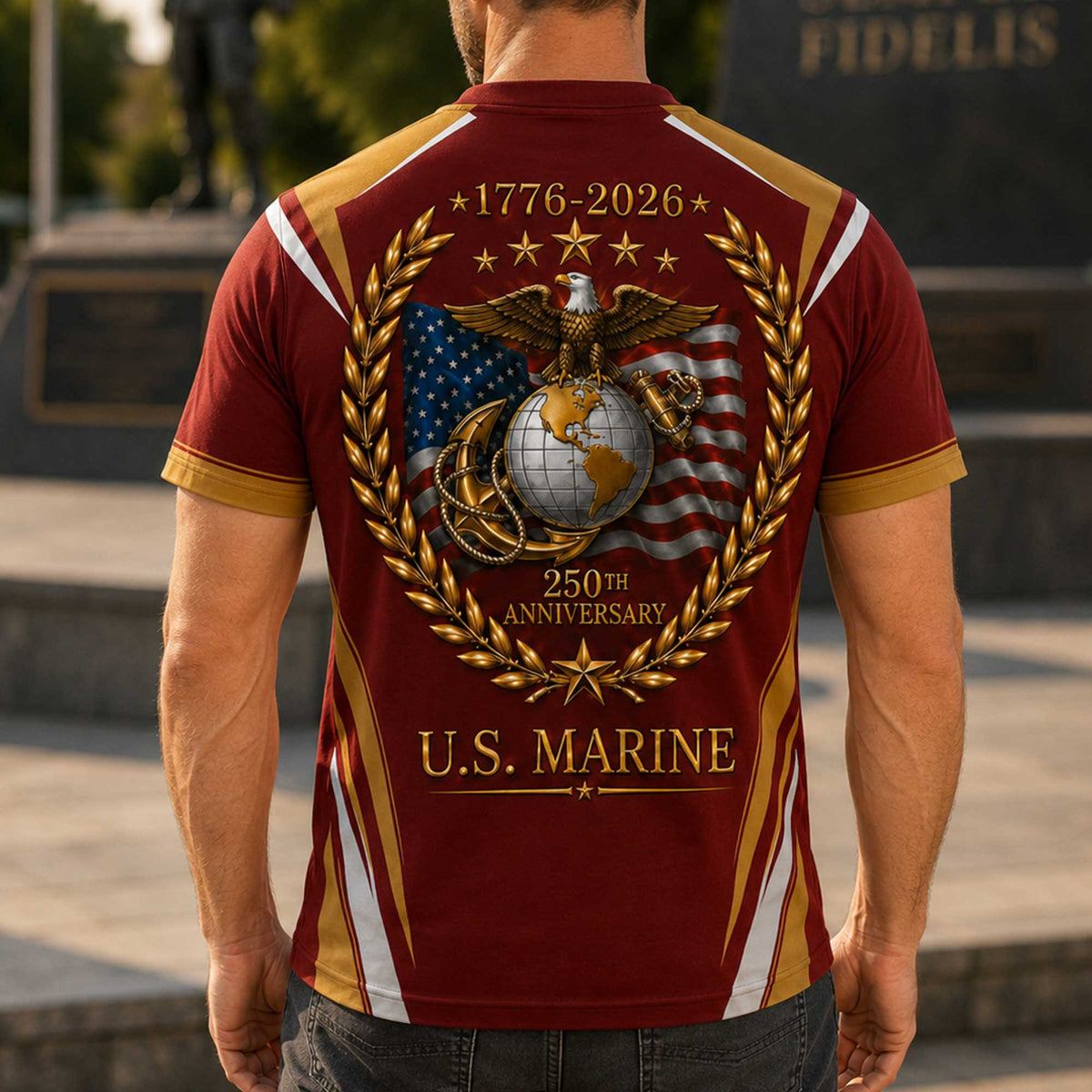 U.S. Marine 250th Anniversary Eagle T-Shirt 1776–2026